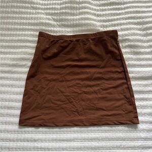 SHEIN Brown Mini Skirt XS Stretchy Bodycon Basic